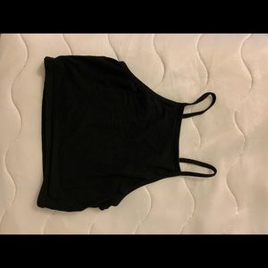 black halter crop top